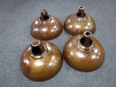 Four industrial style light shades