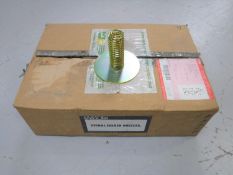 A box containing eleven spiral pheasant feeders