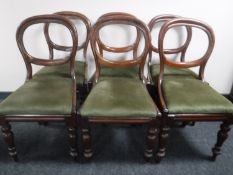 A set of six Victorian mahogany dining chairs