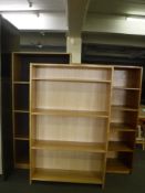 Three sets of office bookshelves CONDITION REPORT: These are veneered.