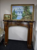 An oak effect fire surround