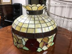 A leaded glass light shade