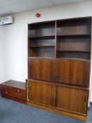 A 1970's Danish bureau bookcase and a similar four drawer chest