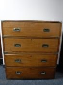 A 20th century four drawer ship's style chest CONDITION REPORT: 91cm wide by 38cm