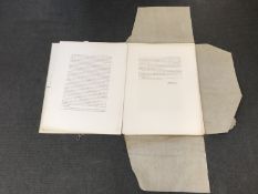 A canvas bound folio,