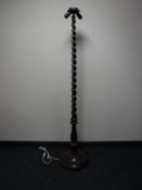 A 20th century barley twist standard lamp
