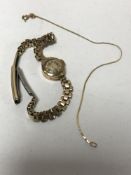 A 9ct gold lady's Accurist 21 jewel watch and a 9ct gold bracelet