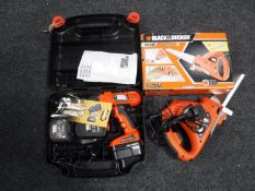 Two Black & Decker Scorpion saws,