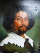 A unframed oil on canvas portrait study, initialled and dated '02,