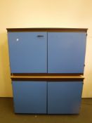 A pair of double door office cupboards