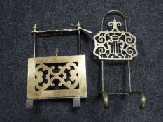 Two antique range sliding trivets