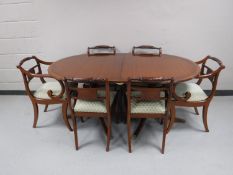 A Regency style twin pedestal table,