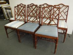 Seven bamboo effect dining chairs