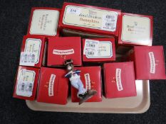 A tray of eleven boxed Royal Doulton Bunnykins figures including several signed examples