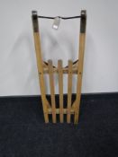 A wooden sledge
