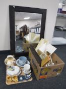 A tray of Aynsley ware, Wedgwood, tourist collector's plates,