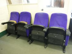 Two pairs of folding cinema armchairs