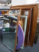 Eleven framed mirrors - various