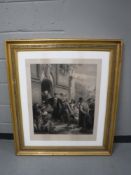 An early 20th century black and white framed print 