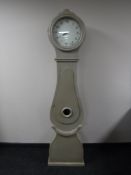 A contemporary grandfather clock,