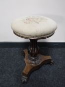 A Victorian mahogany tapestry upholstered stool