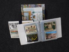 Four albums of twentieth century post cards