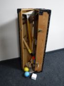 A Townsend croquet set in a pine box