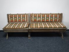 Two late 20th century kitchen benches