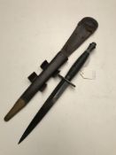 A Fairbairn-Sykes Third Pattern Fighting Knife, probably a late war example, with 17.