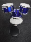 A child's Tiger drum kit with stool