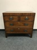 A 19th century mahogany chest of four drawers,