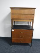A mid twentieth century teak two drawer chest,