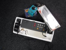 A BBC electric bridge player together with a four piece chef's set in box and a Hornby dublo