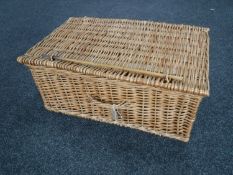 A wicker hamper