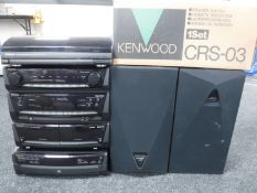 A Kenwood hifi system with speakers together with a boxed Kenwood speaker system