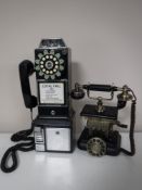 Two retro style telephones