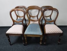 A set of six Victorian mahogany dining chairs