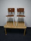 A pair of Danish Jofa tubular metal and teak kitchen chairs,