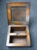 A late 19th century carved oak table box