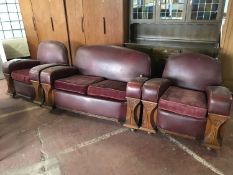 A three piece Art Deco lounge suite