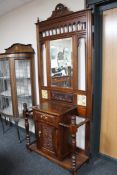 A Victorian style mirrored hall stand