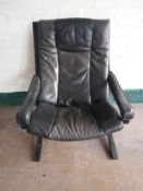 A twentieth century Norwegian Westnofa Furniture leather armchair