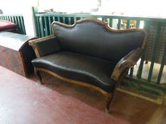 A late nineteenth century mahogany framed hall settee