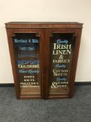 A Victorian and later mahogany glazed cabinet with tailoring decoration,
