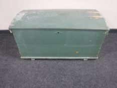 A painted antique pine trunk