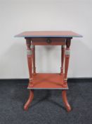 A painted occasional table fitted with a drawer