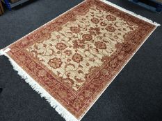 A fringed Zeigler rug,