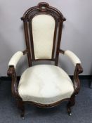A Continental mahogany carver armchair,