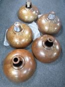 Seven industrial style light shades