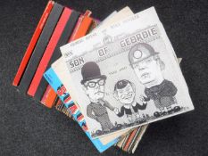 A box and a case containing vinyl LP's including Big Bands,